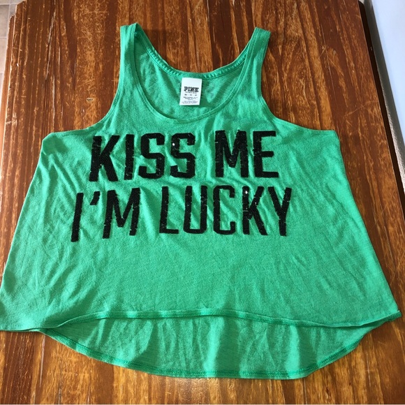 Victoria’s Secret Pink LUCKY sequins tank top XS - Picture 2 of 4